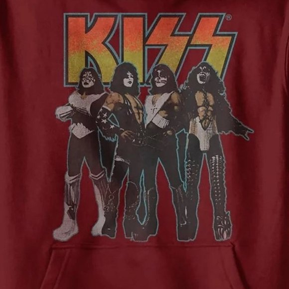 KISS band Destroyer Tour 1976 rock Official Hoodie Pullover Boys 8-20 M NWT - Picture 2 of 3